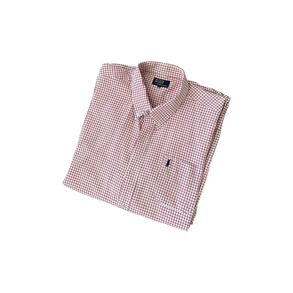 Polo Ralph Lauren XL Mens Long Sleeve Button Down Shirt Plaid Checker Cotton Red - Picture 6 of 7